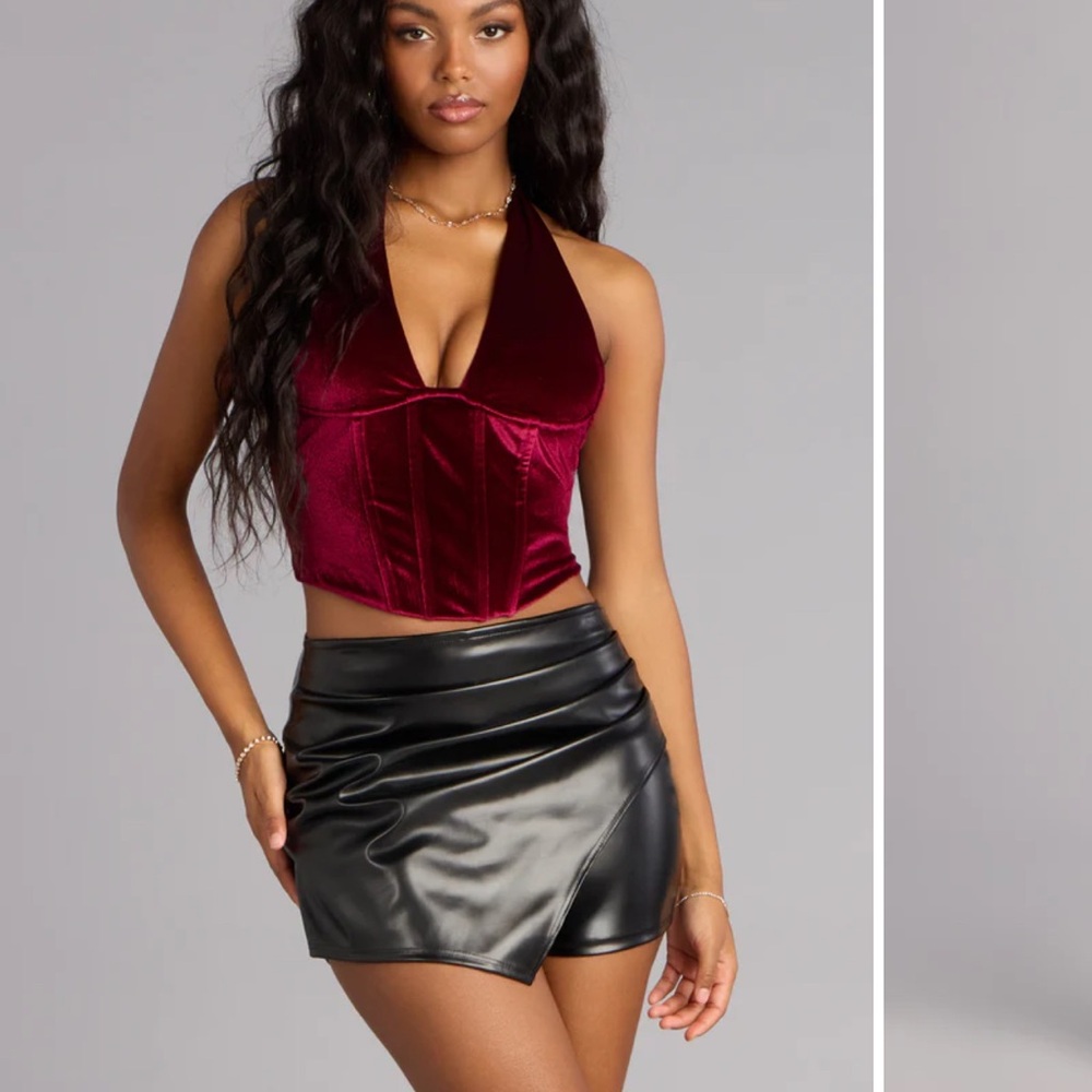 Windsor Faux Leather Skort